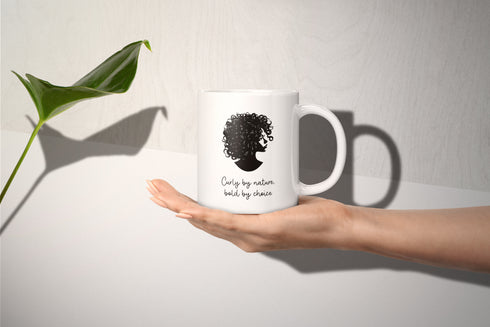 Cana alba ceramica - Curly by nature 325 ml